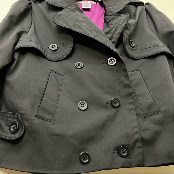 Vertigo Paris crop 3/4 sleeve trench short jacket coat shacket blazer black M - Picture 4 of 13